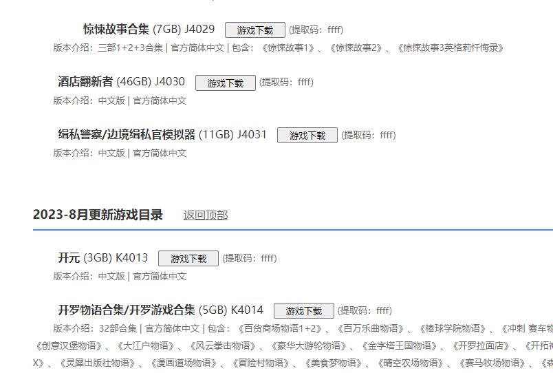 热门大型PC单机游戏大合集  每月更新（免费赠送）